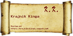 Krajnik Kinga névjegykártya